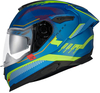 Nexx Y.100R Baron,  full face helmet,  color: Blue/White/Red/Neon-Yellow,  size: L