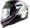 Nexx Y.100R Night Rider,  full face helmet,  color: White/Black/Purple/Green,  size: XL