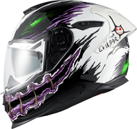 Nexx Y.100R Night Rider,  full face helmet,  color: White/Black/Purple/Green,  size: XL