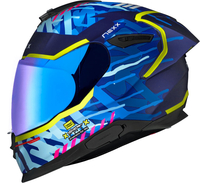 Nexx Y.100R Urbangram,  integral helmet,  color: Matt Dark Blue/Blue/Neon-Yellow,  size: S