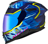 Nexx Y.100R Urbangram,  integral helmet,  color: Matt Dark Blue/Blue/Neon-Yellow,  size: XS