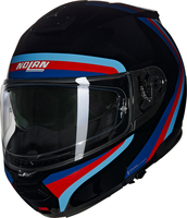 Nolan N100-6 Assoluto 348,  flip up helmet,  color: Black/Red/Blue/Light Blue,  size: XS