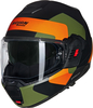 Nolan N120-1 Omocromo 345,  modular helmet,  color: Matt Black/Olive/Orange,  size: XL