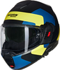 Nolan N120-1 Omocromo 346,  modular helmet,  color: Matt Black/Blue/Yellow,  size: XL