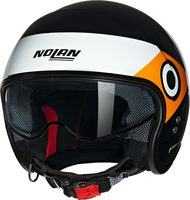 Nolan N21 Onirico 342,  open face helmet,  color: Black/White/Orange,  size: M