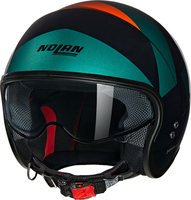 Nolan N21 Tangente 347,  open face helmet,  color: Black/Dark Green/Orange,  size: L