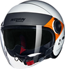 Nolan N21 Visor Onirico 346,  open face helmet,  color: White/Black/Orange/Dark Grey,  size: L