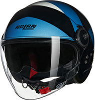 Nolan N21 Visor Tangente 353,  open face helmet,  color: Black/Blue/Silver,  size: L