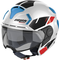 Nolan N30-4 T Blazer,  jet helmet,  color: White/Turquoise/Red/Black,  size: XL