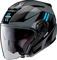 Nolan N40-5 Crosswalk N-Com,  jet helmet,  color: Grey/Black/Light Blue,  size: M