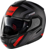 Nolan N90-3 Laneway N-Com,  flip-up helmet,  color: Matt Black/Red,  size: L
