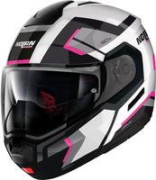 Nolan N90-3 Lighthouse N-Com,  flip-up helmet,  color: Black/White/Grey/Pink,  size: XXS