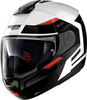 Nolan N90-3 Reflector N-Com,  flip-up helmet,  color: Black/White/Red,  size: S