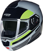 Nolan N90-3 Roboto 346,  flip up helmet,  color: Grey/Black/Neon-Yellow,  size: L