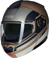 Nolan N90-3 Roboto 347,  flip up helmet,  color: Matt Dark Beige/Light Grey/Black,  size: XL