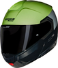 Nolan N90-3 Verniciatura Speciale 341,  flip up helmet,  color: Black/Light Green/Light Grey,  size: XXL