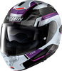 Nolan X-1005 Ultra Carbon Undercover N-Com,  flip-up helmet,  color: Black/White/Purple,  size: M