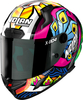 Nolan X-804 RS Ultra Carbon Davies,  integral helmet,  color: Blue/Green/Pink/Yellow/White,  size: M