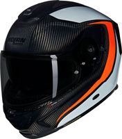 Nolan X-903 Ultra Carbon Intrigo 344,  full face helmet,  color: Black/Light Grey/Neon-Red,  size: XL