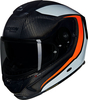 Nolan X-903 Ultra Carbon Intrigo 344,  full face helmet,  color: Black/Light Grey/Neon-Red,  size: XS