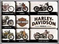 Nostalgic Art Harley-Davidson - Model Chart,  magnet set (9 pcs.)