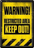 Nostalgic Art Restricted Area - Keep Out!,  metal postcard