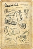 Nostalgic Art Vespa - Parts Sketches,  tin sign