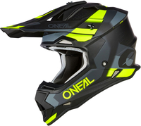 ONeal 2SRS Spyde S23,  motocross helmet,  color: Matt Black/Grey/Neon-Yellow,  size: XXL