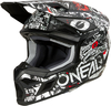 ONeal 3SRS Attack,  motocross helmet,  color: Matt Black/White/Red/Grey,  size: L