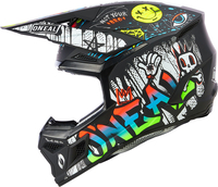 ONeal 3SRS Rancid,  motocross helmet kids,  color: Matt Black/White/Red/Blue,  size: M