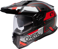 ONeal D-SRS Square,  adventure helmet,  color: Matt Black/Grey/Red,  size: L