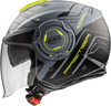Premier Cool Evo NT,  jet helmet,  color: Matt Grey/Black/Neon-Yellow,  size: M