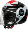 Premier Cool Evo OPT,  jet helmet,  color: Light Grey/Black/Red,  size: XS