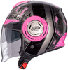 Premier Cool RD18,  jet helmet,  color: Black/Grey/Pink,  size: XS