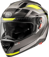 Premier Delta AS,  flip up helmet,  color: Silver/Black/Neon-Yellow,  size: XS