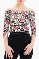 Queen Kerosin Leo & Roses,  crop top women