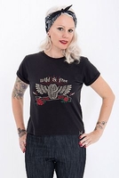 Queen Kerosin Wild & Free Rose,  t-shirt women