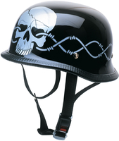 Redbike RK-304 Wired,  open face helmet,  color: Black/Silver,  size: L