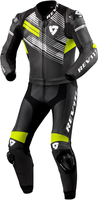 Revit Apex,  leather suit 2pcs. perforated,  color: Black/Neon-Yellow/White,  size: 52
