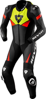 Revit Argon 2,  leather suit 1pcs. perforated,  color: Black/Neon-Yellow/Neon-Red,  size: 50
