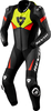 Revit Argon 2,  leather suit 1pcs. perforated,  color: Black/Neon-Yellow/Neon-Red,  size: 52