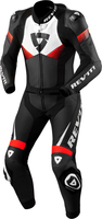 Revit Argon 2,  leather suit 2pcs. perforated,  color: Black/White/Neon-Red,  size: 58