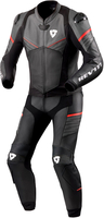 Revit Beta,  leather suit 2pcs. perforated,  color: Black/Grey/Neon-Red,  size: 46