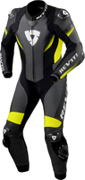 Revit Control,  leather suit 1pcs. perforated,  color: Black/Neon-Yellow,  size: 54