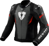 Revit Control,  leather/textile jacket,  color: Black/Neon-Red,  size: 54