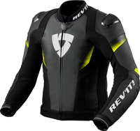 Revit Control,  leather/textile jacket,  color: Black/Neon-Yellow,  size: 52