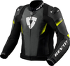 Revit Control,  leather/textile jacket,  color: Black/Neon-Yellow,  size: 54