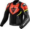 Revit Hyperspeed 2 Air,  leather jacket perforated,  color: Black/Neon-Red/Neon-Yellow,  size: 46