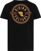 Riding Culture RC5011 Checkerboard Circle,  t-shirt,  color: Black/Orange,  size: XXL