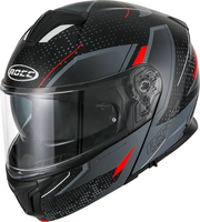 Rocc 810 Dekor,  flip up helmet,  color: Matt Black/Grey/Red,  size: M